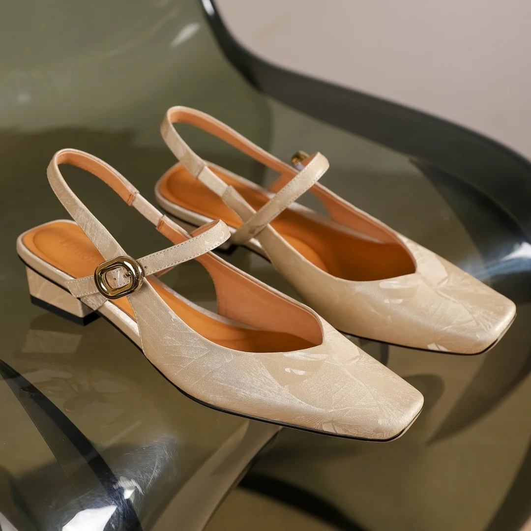 

Новинка лета 2024, женская обувь из коровьей кожи без застежек на низком каблуке, элегантная женская тонкая Повседневная Классическая обувь для женщин
