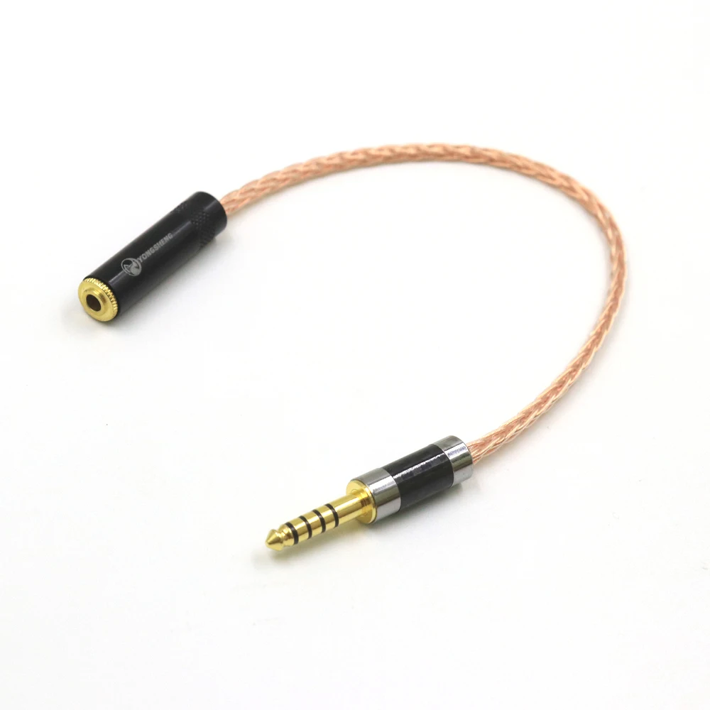 New 4.4mm Male to 3.5mm Female Stereo Audio Adapter Conversion Cable Earphone 8 Core Single Crystal Copper Audio Cable