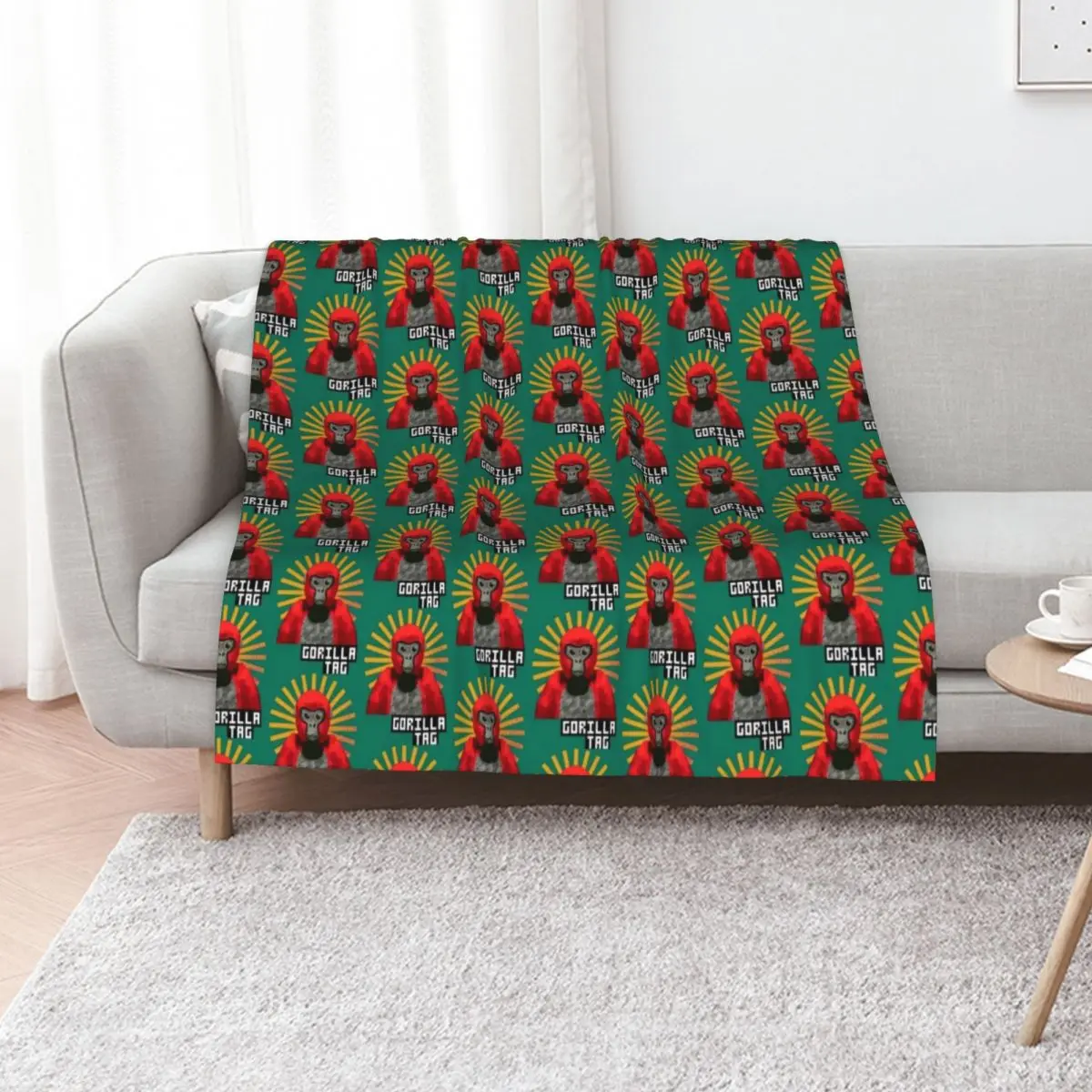 gorilla tag pfp maker Gorilla Tag RED GORILLA Throw Blanket Thin Retros Blankets For Baby Luxury Thicken Cute Plaid Blankets
