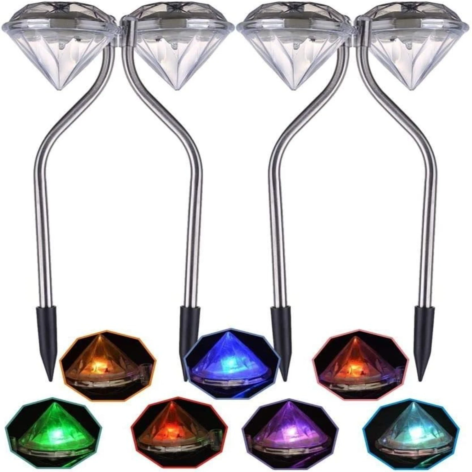 Stunning Weather-resistant Design Beautiful Solar Powered Color-changing LED Stake Lights - Gorgeous Decorative Lights for Garde