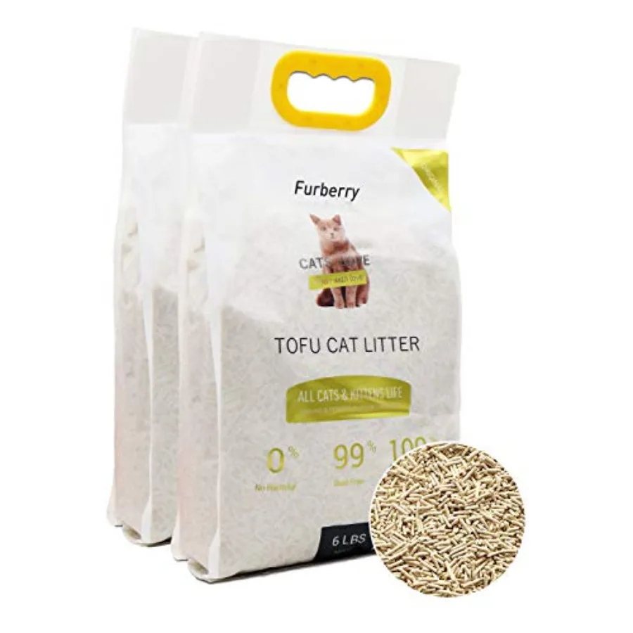 

Natural Soy Litter, Tofu Cat Litter - Clumping, Flushable, Ultra Absorbent and Fast Drying - Zero Dust, Low Tracking - Unscente