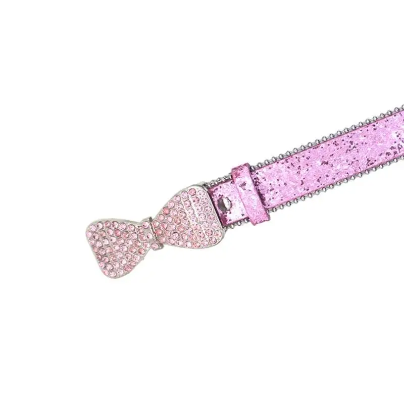 

652F Rhinestones Belt Decorative Waist Belt Glitter Leathers Belts for Womens Jeans
