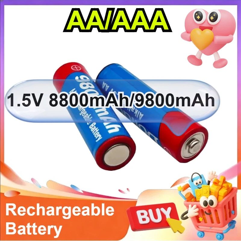 

Rechargeable Alkaline AA/AAA Batteries Industrial Grade 1.5V 8800mAh/9800mAh for Remote Controls Clocks and Toys