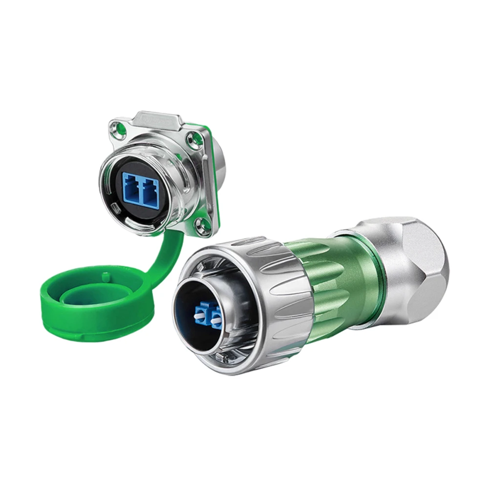 

Оптоволоконный разъем DH24 с двумя ядрами для интернет-устройств, водонепроницаемый (IP68) и обеспечивающий стабильную передачу данных 10 Гбит/с