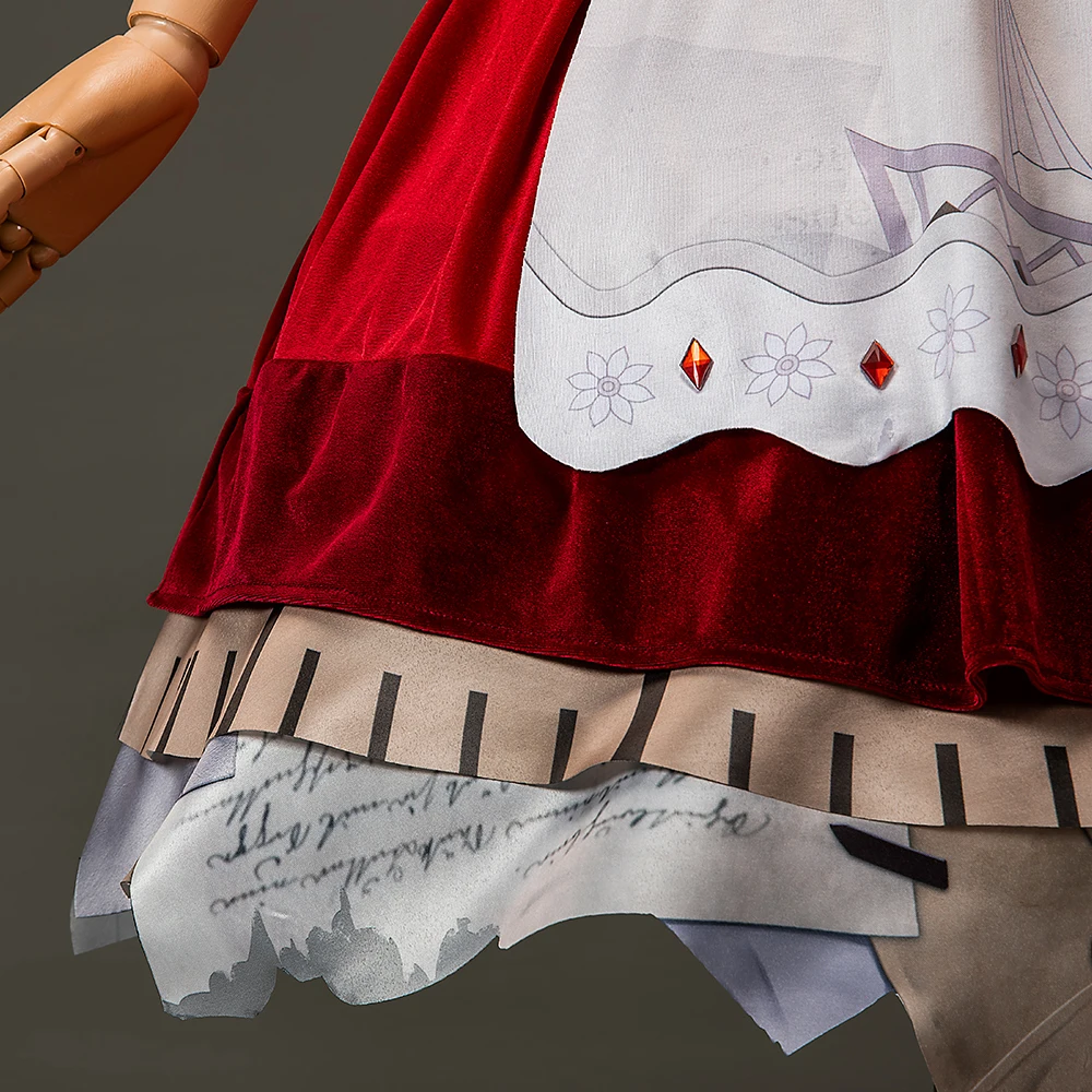 Costume de Cosplay de Petite Fille, Robe Lolita Douce Rouge, Tenue de Jeu, Dessin Animé, ixd'Halloween