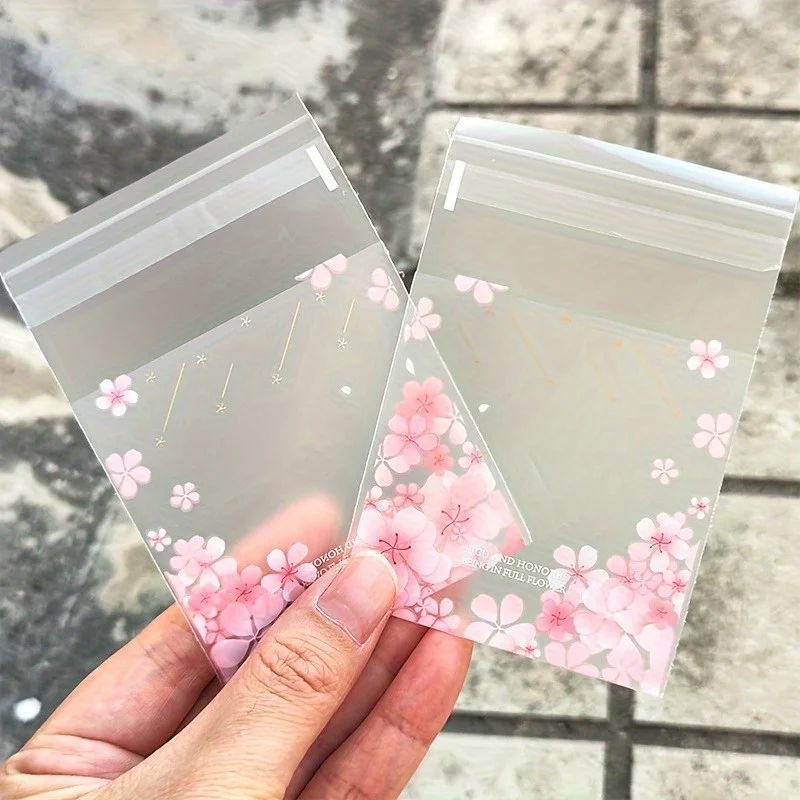 98pcs Pack Pink Transparent Frost OPP Self-Sealing Reusable Gift Bags • Suitable for Weddings, Birthdays, Parties