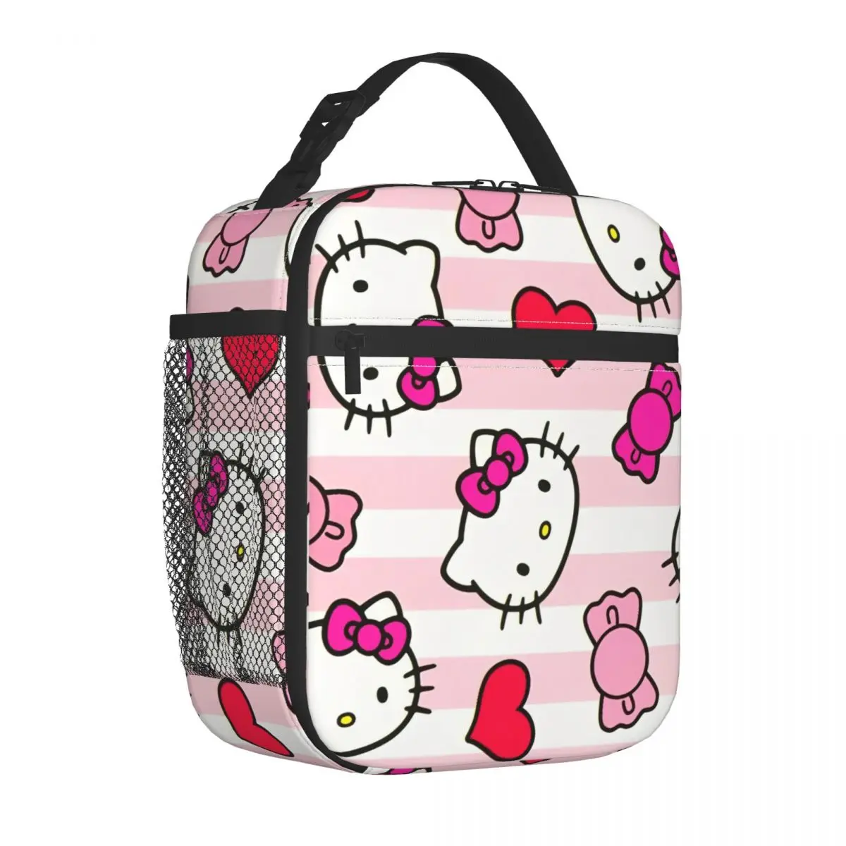 

Hello Kitty Face Heart Pattern Изолированная сумка для обеда Сумка-холодильник Контейнер для обеда Герметичная сумка Ланч-бокс Сумка для еды Офис Открытый