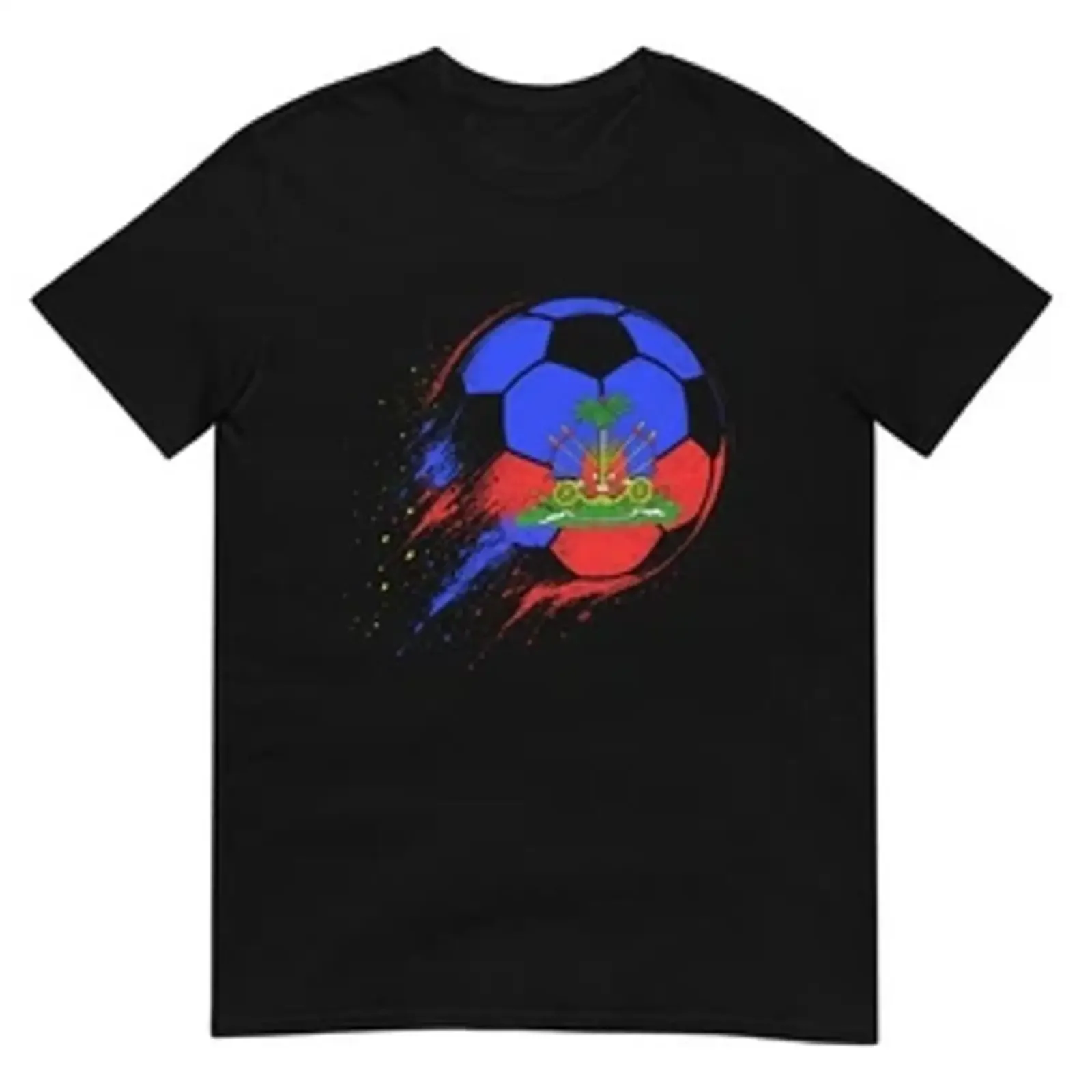 Haiti Ball Haitian Flag Pride Goal Player T Shirt vintage Washed Comfortable fashion Versatile Breathable Stylish Slightly