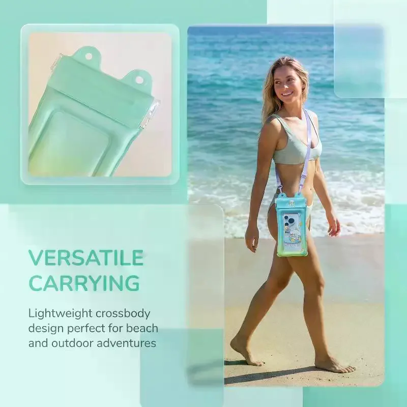 Universal Cartoon Waterproof Phone Case Pouch Swimming Underwater Photography Air Cushion Water Proof Bag Hanging Diving Pouch