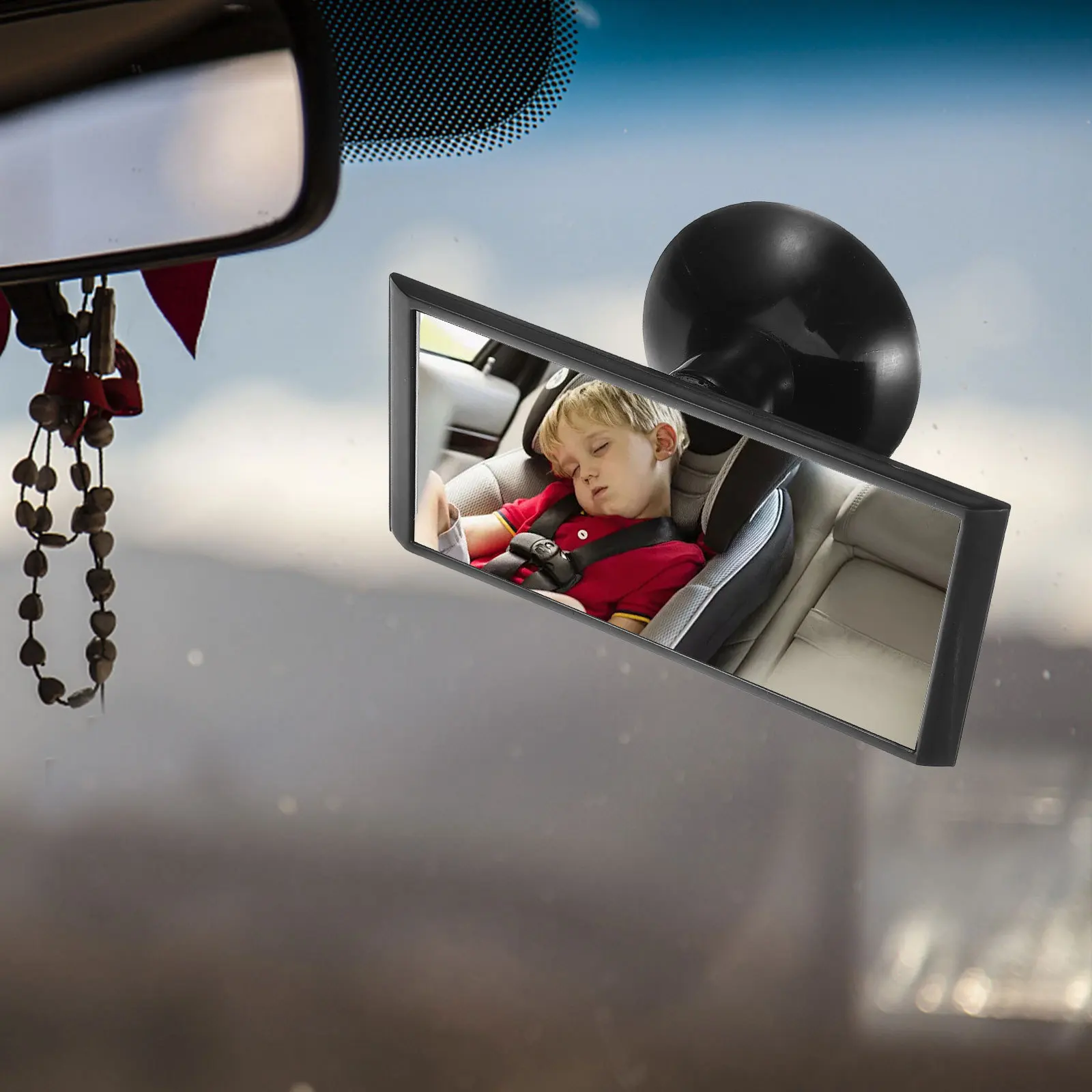 كوب شفط قابل للدوران، مرآة خلفية للسيارة، مرآة رؤية خلفية داخلية قابلة للتعديل، مجال رؤية واسع، ملحق عالمي #2