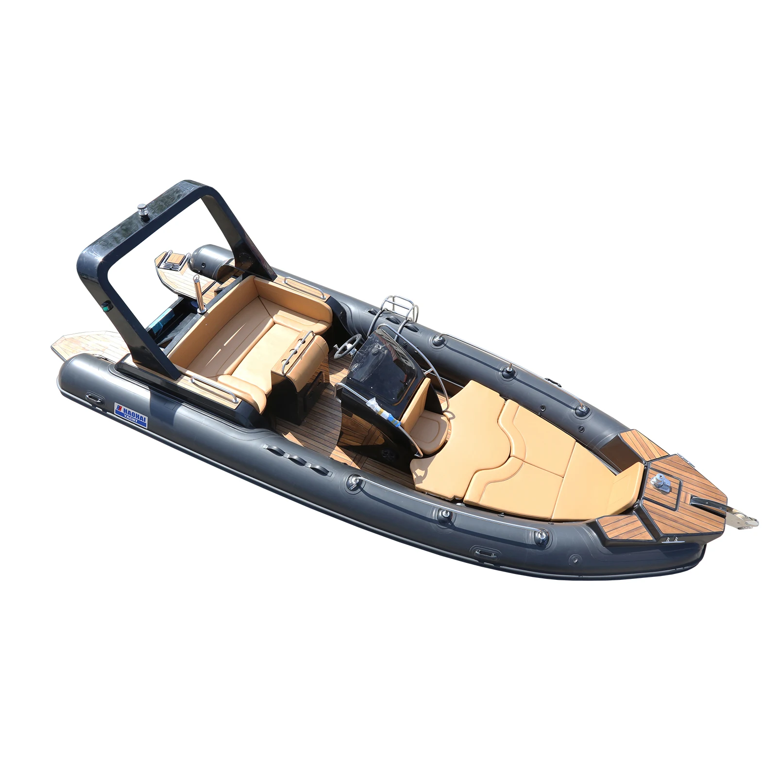 Luxury 23.3ft Inflatable Fishing Rowing Boat With 200HP Engine New Model Hypalon PVC RIB 12 52cm Fiberglass Floor Sale In Italy