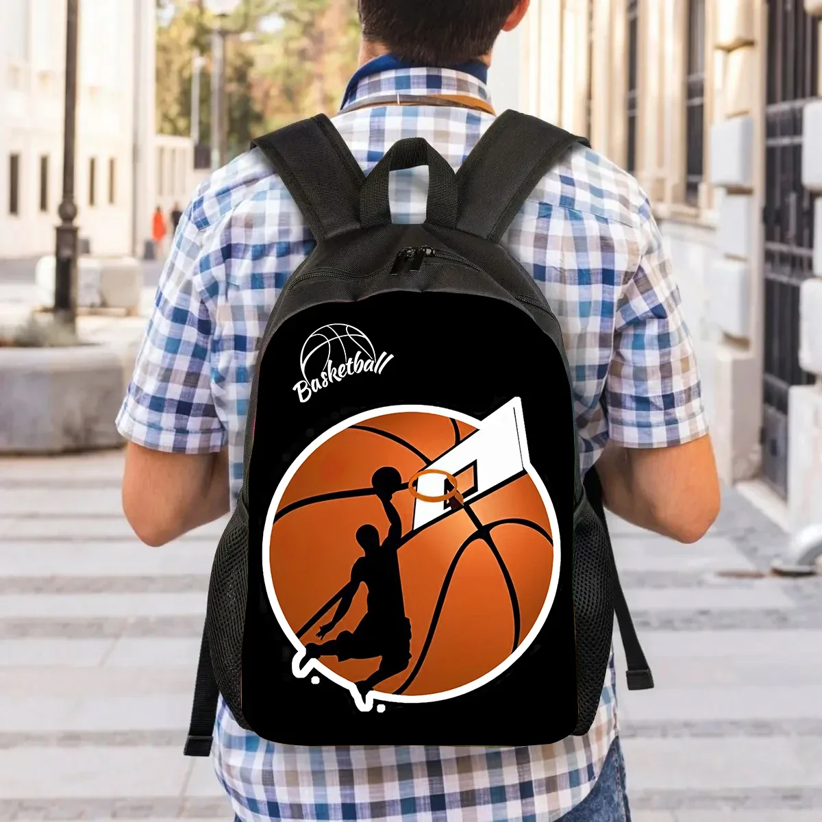 Basketball Prints School Backpack for Kindergarten ,Cartoon Sports School Bags for Boys ,Light Weight Child Backpack for School