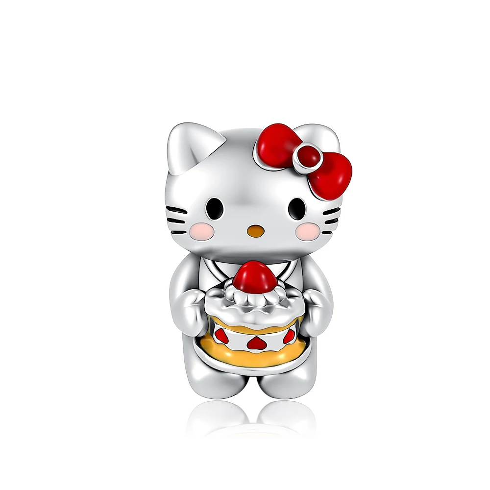 Hot Sale 925 Silver Cute Cartoon Series Charm Pendant Fit Original Bracelets Necklace keychain DIY Women's Jewelry