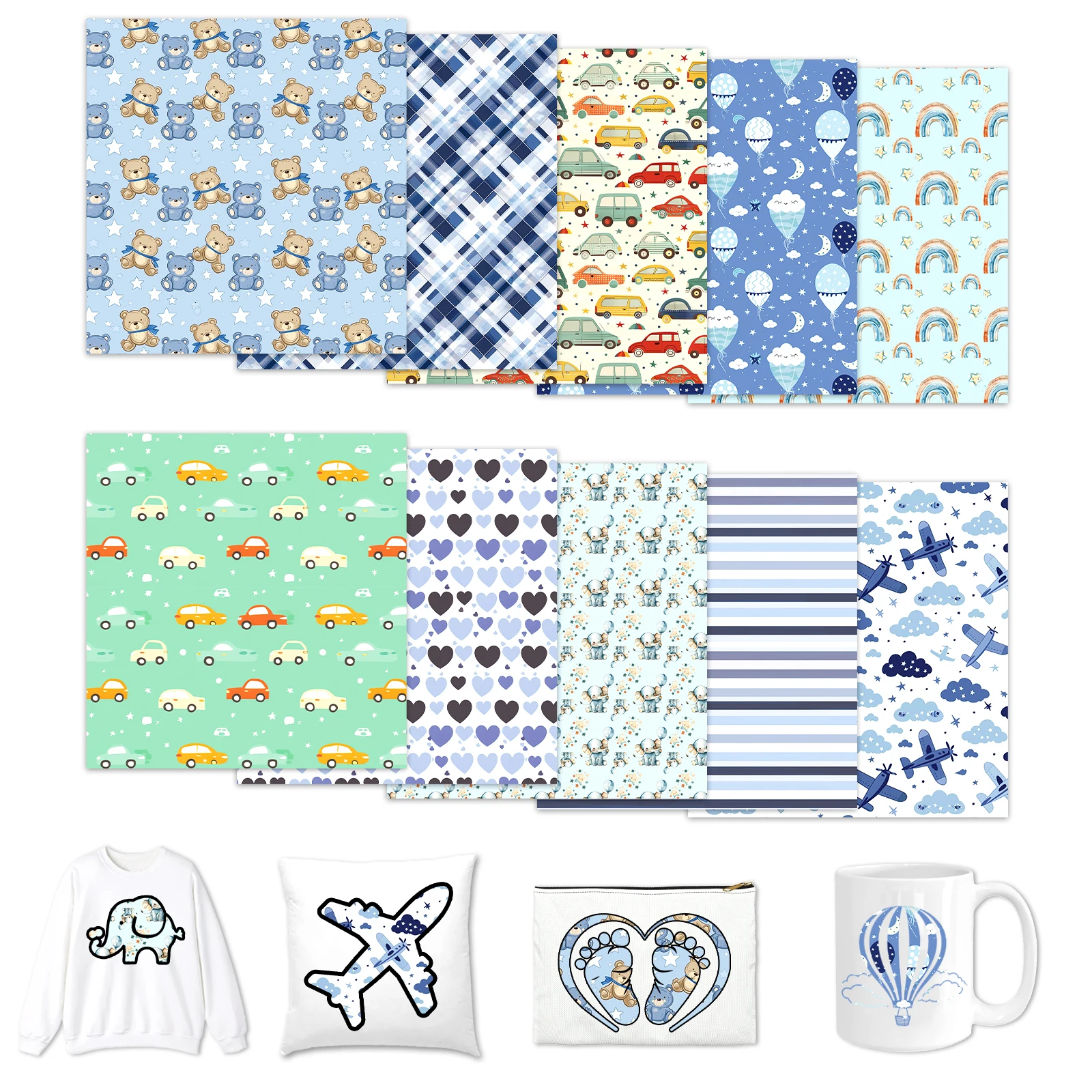 

Сублимационные листы для переноса чернил в стиле бохо, 10 листов, 12 x 10 дюймов, клетчатая сублимационная бумага для кружек, стаканов, бумага для переноса «сделай сам»