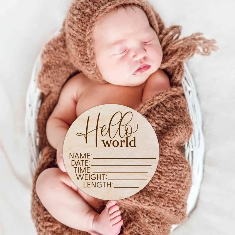 1pcs Baby Birth Stat Sign Hospital Birth Announcement Newborn Keepsake 6in Newborn Photo Prop