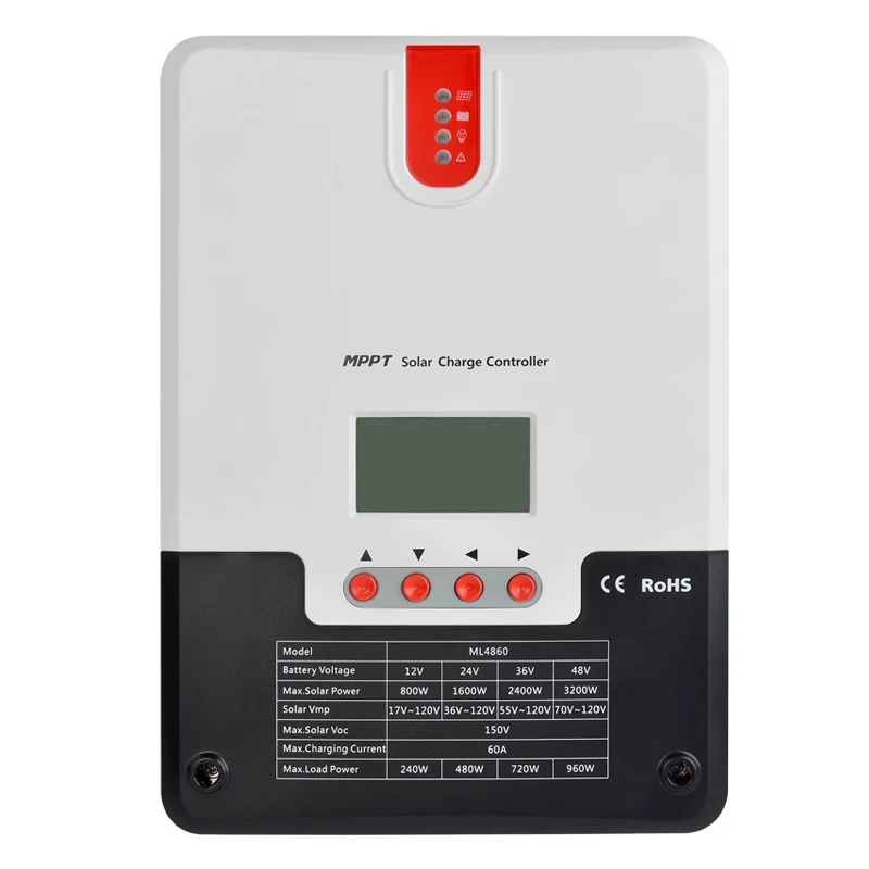 20A-60A Solar Controller MPPT12V24V LCD Display Lithium Battery Lead-Acid Universal Type Solar Controller