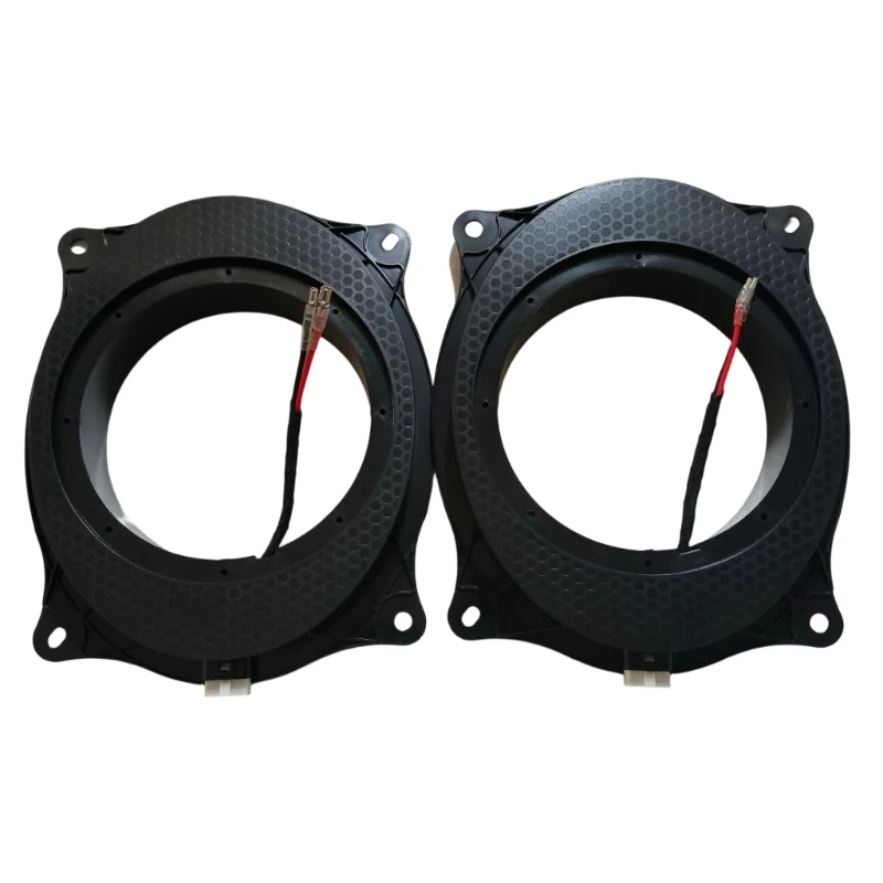 652F Speaker Adapter Spacer Set for Car Speaker Projects, Black ABS Pair for 6.5 Inch Speaker Installation and Door Speaker Use