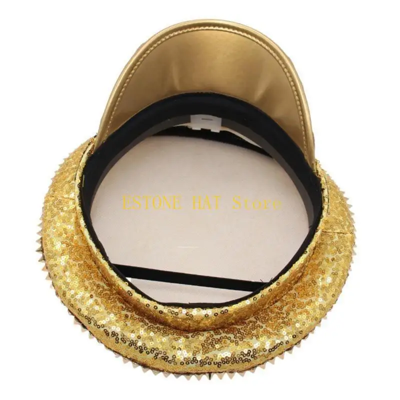 49MF スパンコール キャプテンハット クリスタルセーラーハット ディスコハウス カクテルパーティー 休暇用 キラキラクリスタル コメディアン俳優用