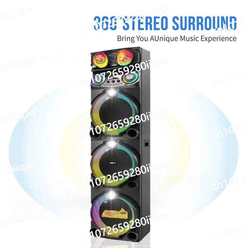 New 120W Bluetooth Speaker Outdoor Square Dance Heavy Subwoofer Audio Home Wireless Microphone Karaoke Large Volume