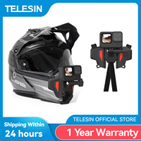 TELESIN Motorcycle Helmet Mount Strap Flodable Front Chin Mount for GoPro Hero 13 12 11 10 9 8 7 6 5 DJI Osmo Action Insta360