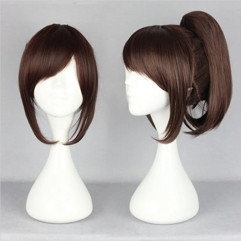 

Ladies Short 35cm Medium Brown Ponytail Fashion Girl Wigs Women Wig