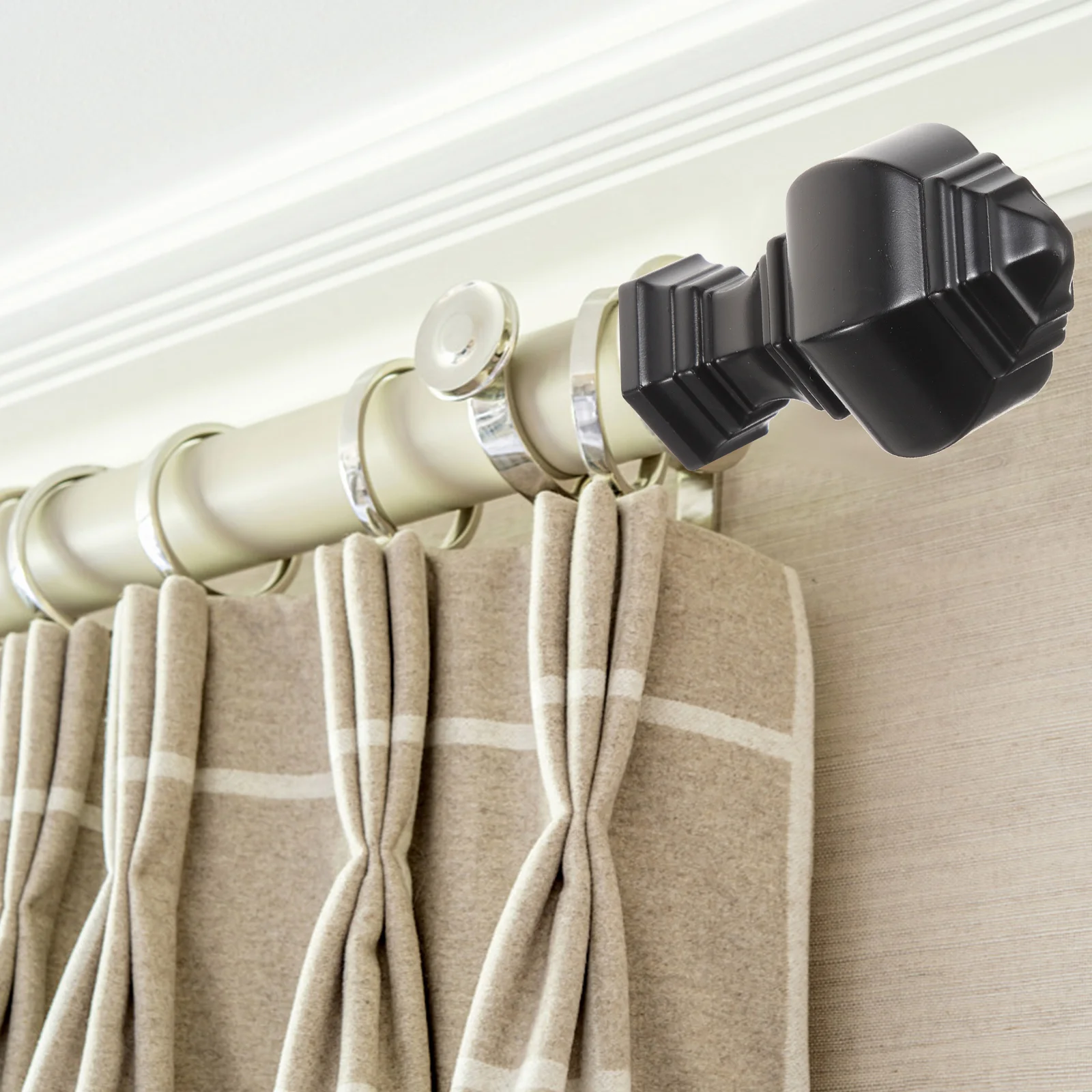 2 Pcs Curtain Rod Roman Decorative Head Accessories Plug 2pcs (9/16 Inch Lighthouse Type) Rods Finials Only Matte Cap Abs Ends