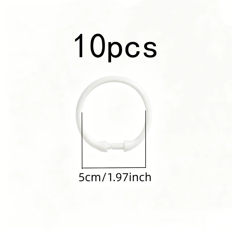 10 pcs Waterproof Rust Proof O-Shape Drapery Rings, great for Moisture Environment, Transparent Clear Plastic