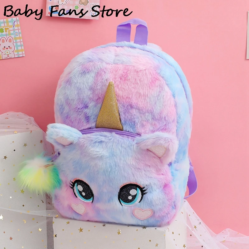 

Children Big Eyes Unicorn Mochila Backpack Kids Cartoon Plush Shoulder Purse Kindergarten Girls School Bags Mini Book Backpacks