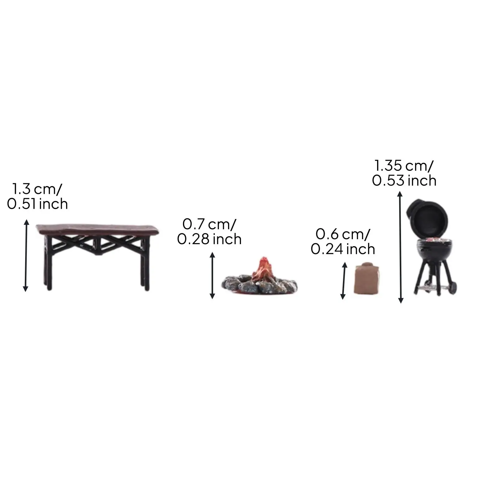 Detailed Miniature Scene Figure 1 64 Barbecue Grill Campfire Table Resin for Hobbyist Diorama Tabletop Props