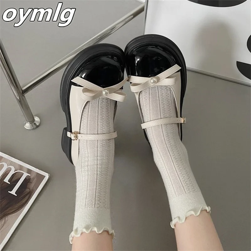 Vintage Fashion Versatile Small Leather Shoes Women 2023 Summer Bowknot with Skirt Slip-on shoe