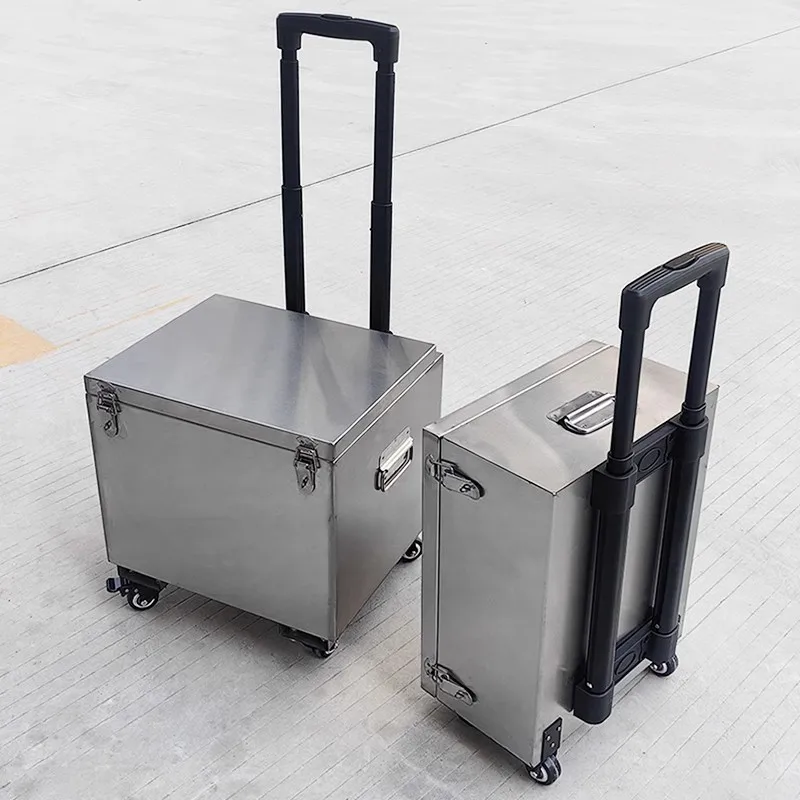 Portable Rolling Tool Chest Stainless Steel Hardware Organizer Heavy Duty Utility Box