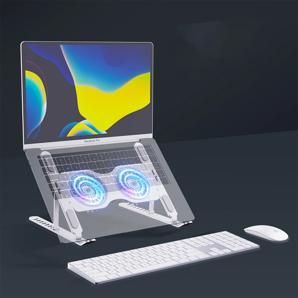 Laptop Stand for MacBook Air 15 M3 Pro 14 Adjustable aluminum alloy bracket with Cooling fan Stand For 13-16 inch Gaming laptop