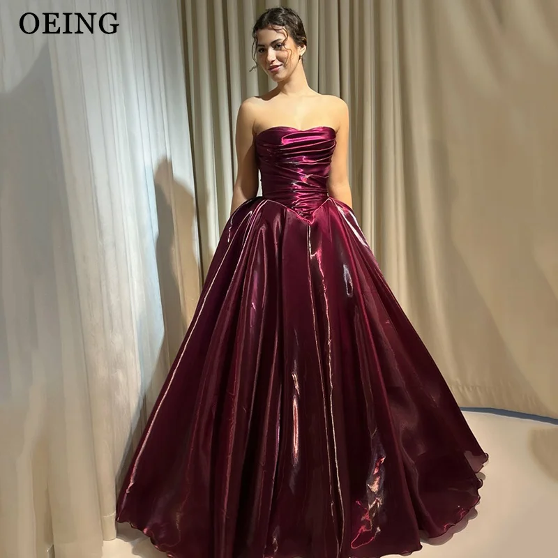 

BOEING глянцевое платье трапециевидной формы для выпускного вечера бордового цвета со складками без рукавов милое макси драпированное вечернее платье robes de soirée по индивидуальному заказу