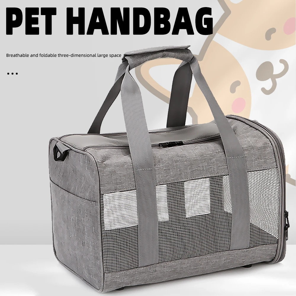 Cross-Border Huisdier Kat Handtas, Outdoor Draagbare Tas, Schouder Crossbody Hond Teddy Bichon Kleine Hond Reistas