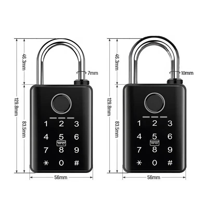 Tuya Bluetooth Waterproof Smart Password Lock APP Remote Control Security Fingerprint and Combination Locks Bag Luggage Padlock