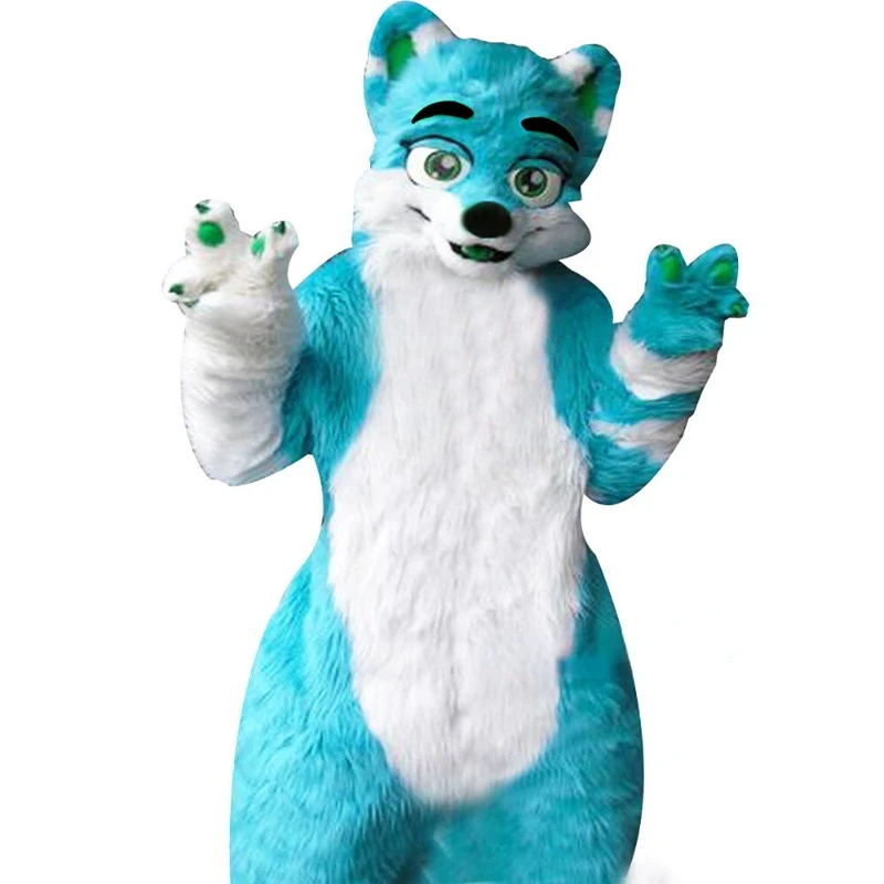 

Husky Dog Fox Walking Long Fur Cosplay Mascot Costume Party Large Event Performance Advertising Costume