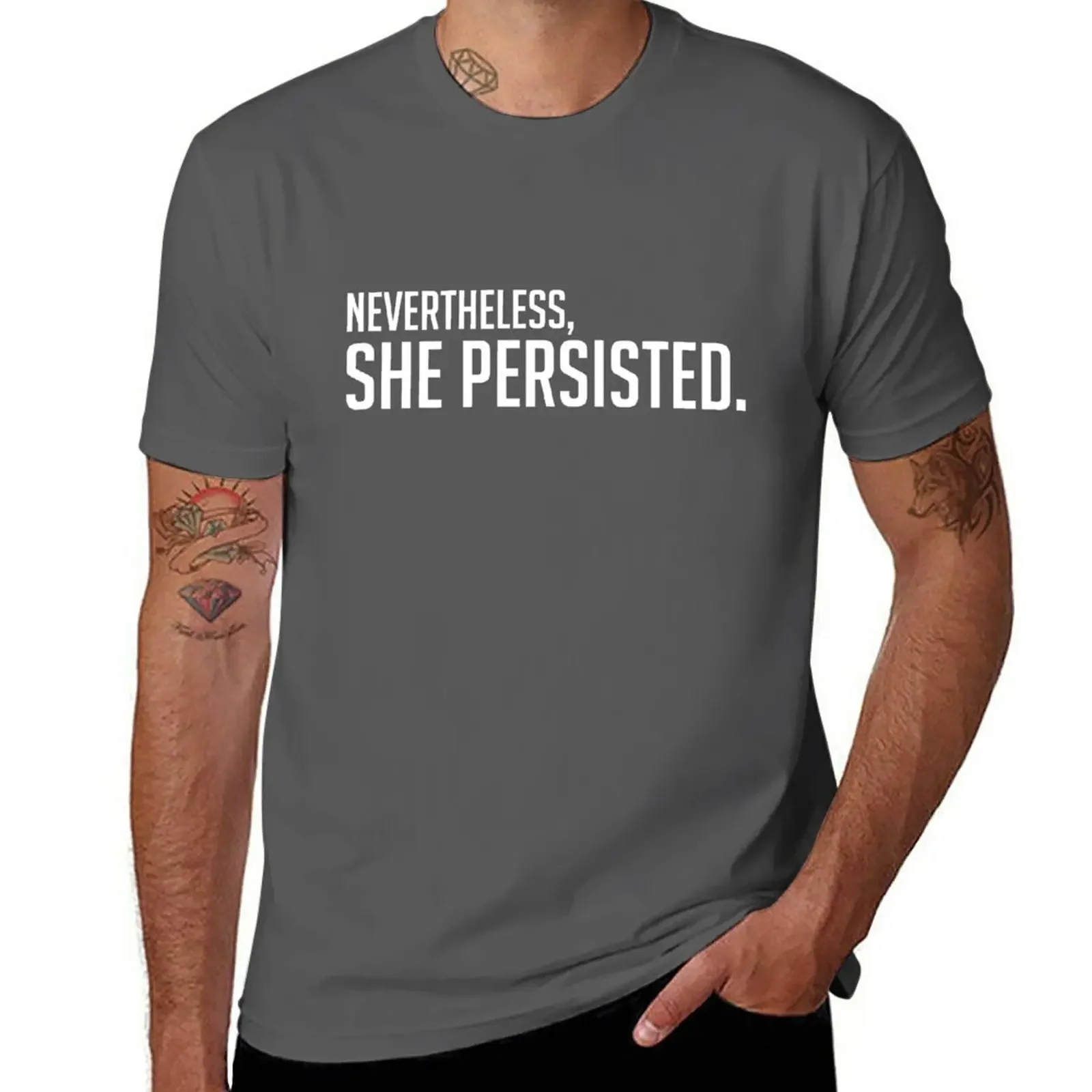 Nevertheless, she persisted. T-Shirt vintage quick drying Men's cotton t-shirt