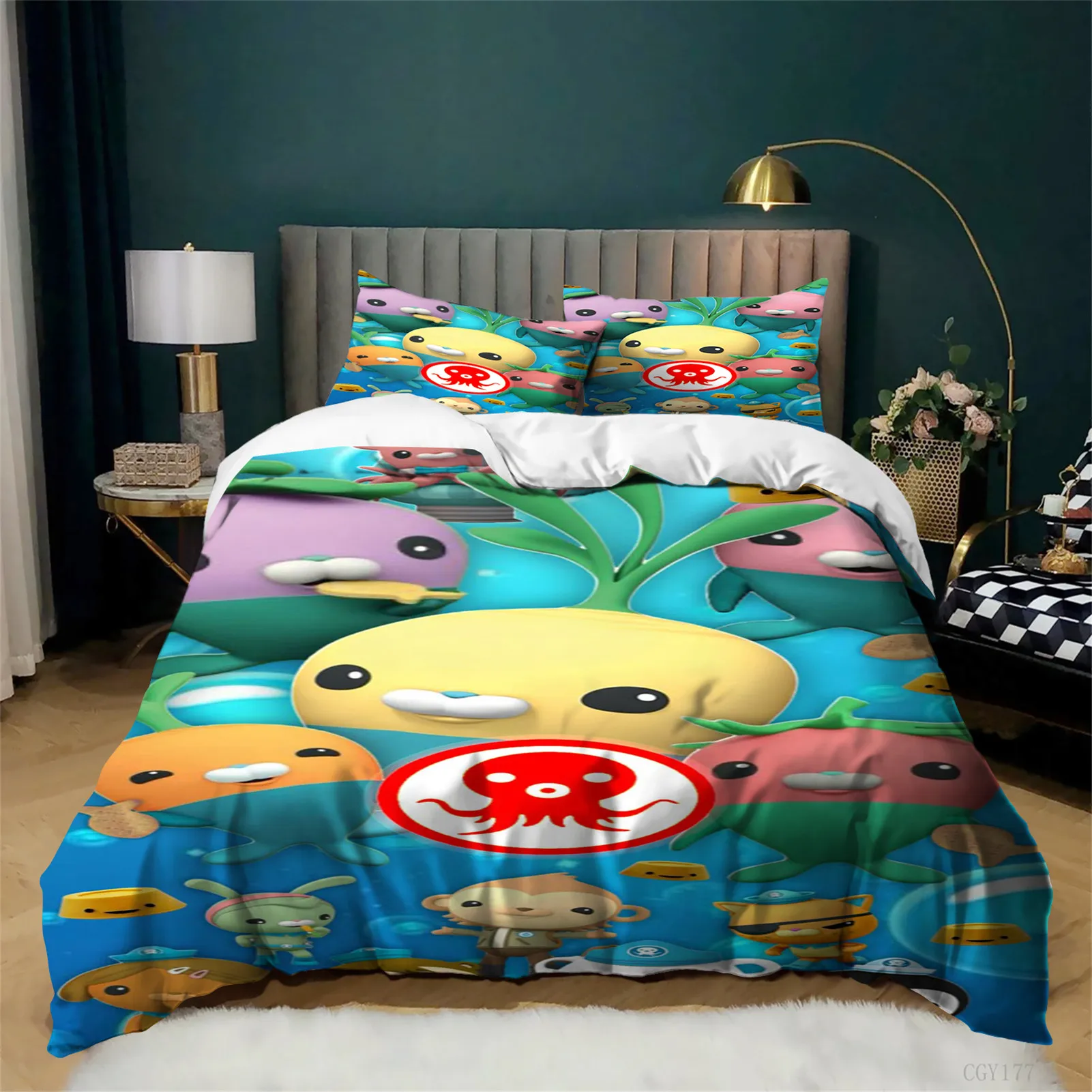 

Oc-to-nau-ts Bedding Duvet Cover Sets 3pcs Soft Comfortable Quilt Cover Bedroom All Season Duvet Cover with 2 Pillow Shams