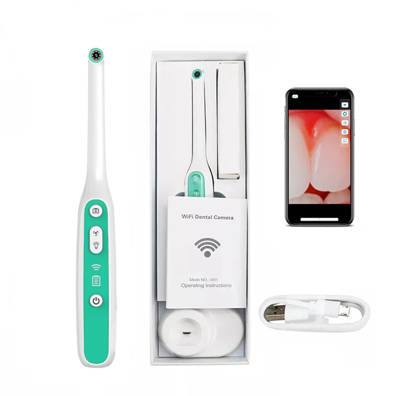 Cámara Dental inalámbrica, endoscopio Intraoral WIFI, 8 luces LED ajustables para inspección de dientes, vídeo HD, cámara Dental para dentista