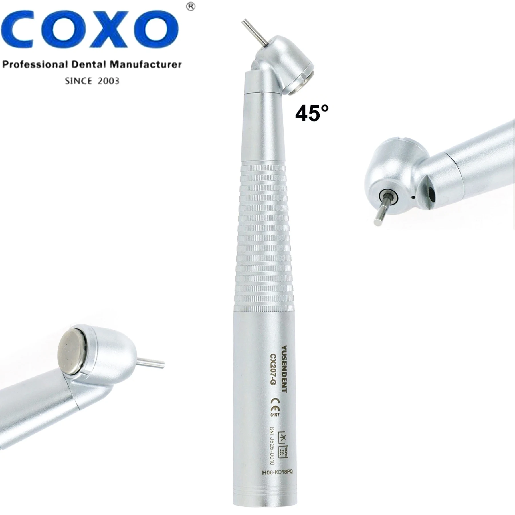 COXO Dental 45 °   Светодиодный высокоскоростной волоконно-оптический турбинный хирургический наконечник CX207-KD1-SP для совместимого KaVo MULTIflex