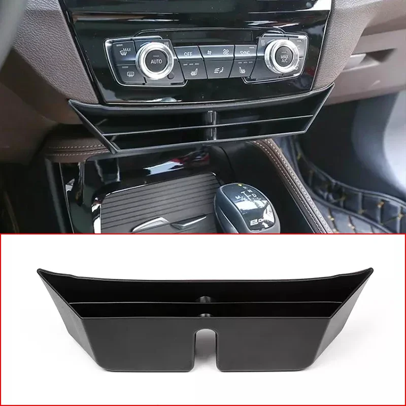 For BMW X1 X2 F47 F48 F39 2016-2021 ABS Black Car Center Console Storage Box Key Phone Tray Interior Modification Accessories