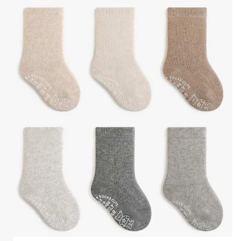 3 Pairs 2026 Autumn Baby Socks 0-5Y Non-Slip Antibacterial Cotton Kids Socks for Boys Girls Accessories