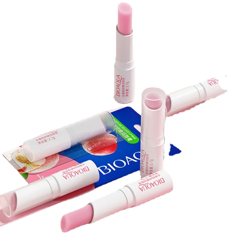 Heißer Verkauf Frauen Lippen balsam Erdbeere Temperatur Geändert Farbe Lip Balm Rosa Feuchtigkeitscreme Nahrhaft Lippenstift Schönheit Lip Pflege