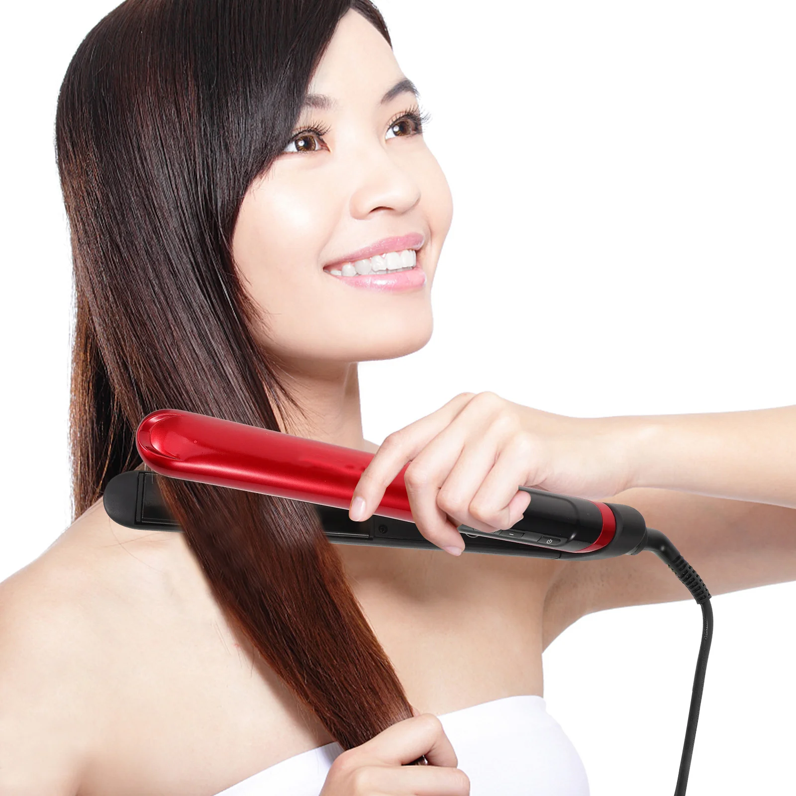 Ferramenta alisadora de cabelo temperatura ajustável estilo portátil plugue da ue fácil uso leve viagem alisador de cabelo