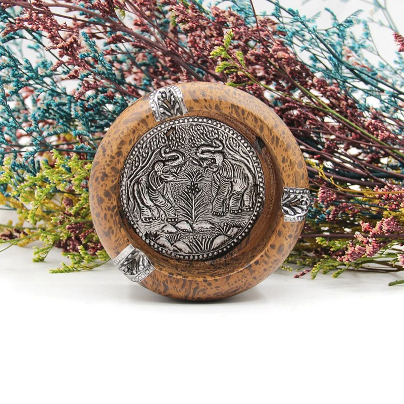 N85R-3 Inch Wooden Ashtray, Tobacco Tray,Cigar Holder, Wooden Ashtray