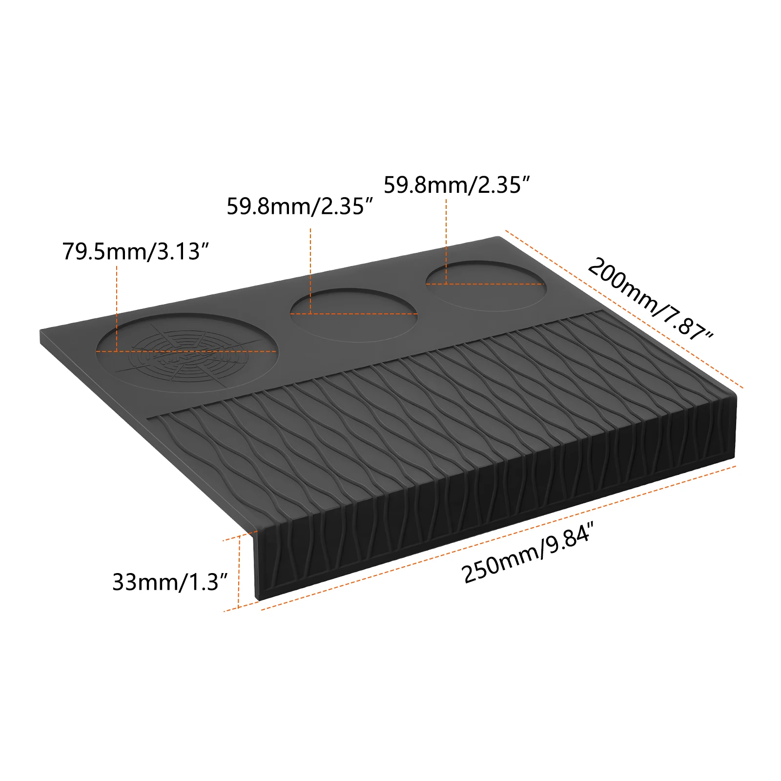 IKAPE Espresso Tamping Mat, Food Grade Silicone Coffee Tamper Mat, Portafilter Tamp Mat Espresso Accessory for Baristas, Black