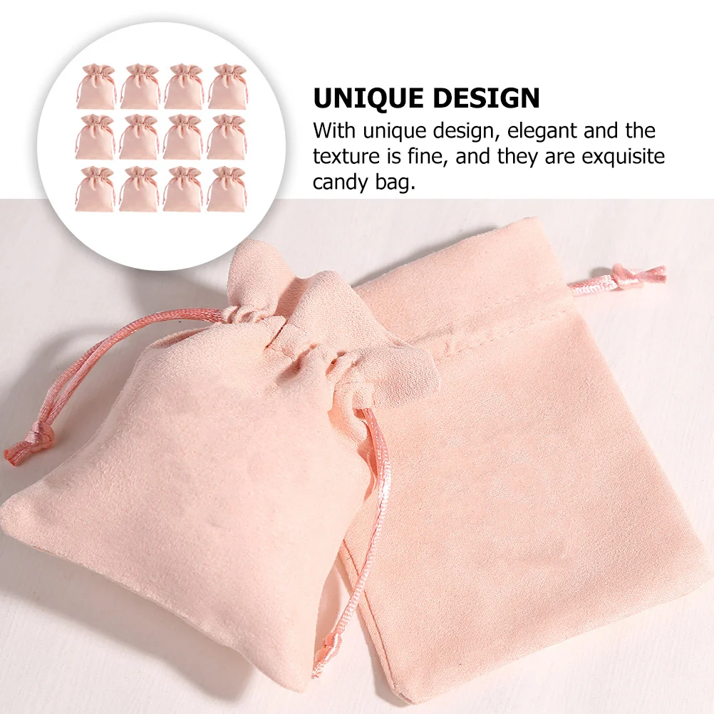 

12Pcs Valentine's Day Candy Bag Drawstring Pouch Wedding Engagement Party Favor Gift Bag Pink Drawstring Pouch