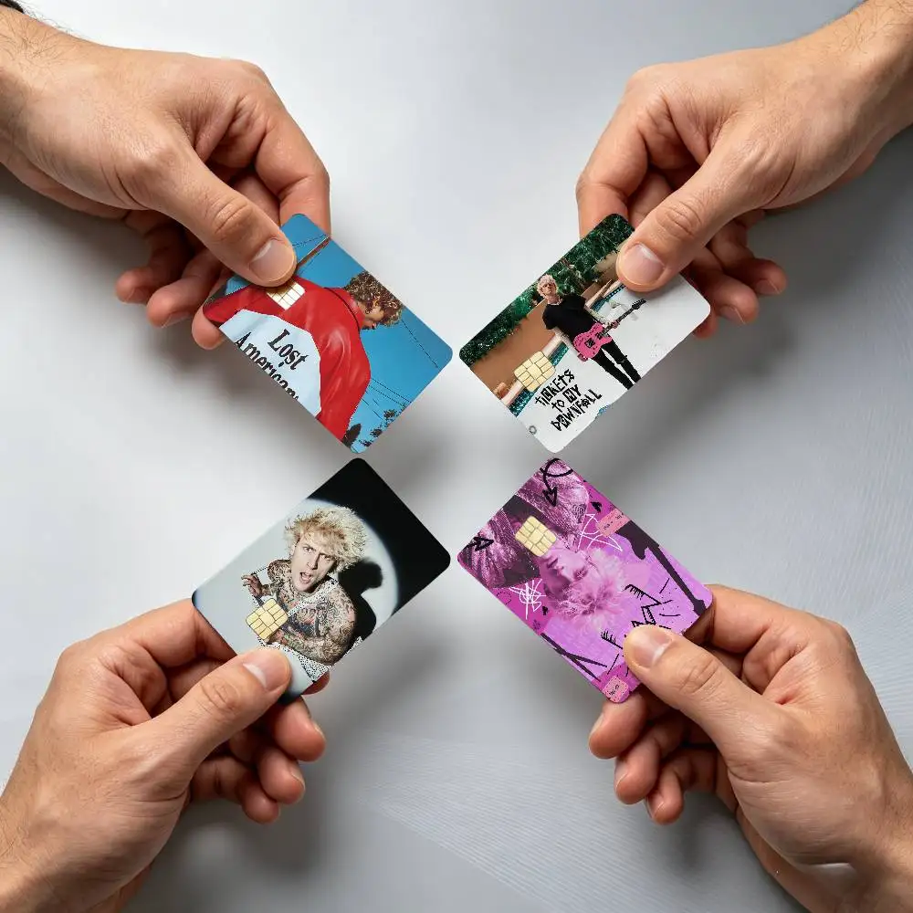 M-Machine M-MGK G-Gun K-Kelly 4Pcs!Fade-Resistant, Wear-Resistant, Scratch-Resistant  Bank Card Sticker (Debit Card)