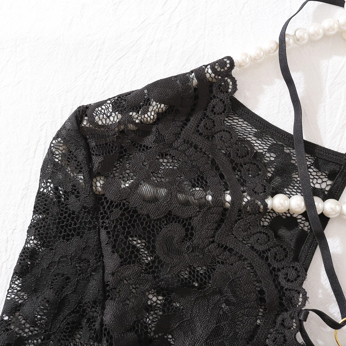 Women Sexy Lace Erotic Set Mesh See Through Lingerie Bodysuit Elegant Ladies Perspective Underwear Exotic Apparel