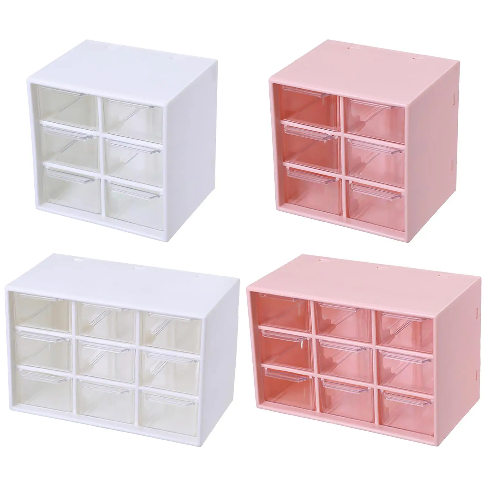 Desktop Storage Box with Drawer Dustproof Desk Organizer Desktop Container for Jewelry Cosmetics Girl Women Home Office Bedroom